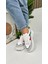 Günlük Kadın Sneaker Kalın Yüksek Taban Bağcıklı Rahat Tiger Şeritli Spor Ayakkabı 032 5