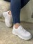 Günlük Kadın Sneaker Kalın Yüksek Taban Bağcıklı Rahat Tiger Şeritli Spor Ayakkabı 032 1