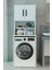 Çamaşır Makinesi Dolabı, Banyo Dolabı, 4 Raflı, Kapaklı, Beyaz Dolap 4