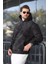 Siyah Desenli Kapüşonlu Erkek Sweatshirt E7167 3