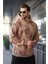 Kahverengi Desenli Kapüşonlu Erkek Sweatshirt E7167 2