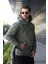Haki Desenli Kapüşonlu Erkek Sweatshirt E7167 3