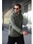 Haki Desenli Kapüşonlu Erkek Sweatshirt E7167 4