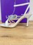 LES04 Renk Gümüş Gri Önü Arkası Açık Bantlı Kadın Topuklu Stiletto 4