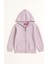 Dokulu Kız Çocuk Kapüşonlu hırka - Lila 1