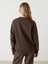 Lcw Vision Kahverengi Kolej Yaka Oversize Kadın Fermuarlı Sweatshirt 4