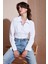 Fitted Fit Pamuklu Korse Detaylı Uzun Kollu Crop Gömlek Bayan Gömlek 611GO00376 1