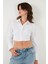 Fitted Fit Pamuklu Korse Detaylı Uzun Kollu Crop Gömlek Bayan Gömlek 611GO00376 4