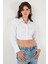 Fitted Fit Pamuklu Korse Detaylı Uzun Kollu Crop Gömlek Bayan Gömlek 611GO00376 5