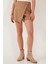 Asimetrik Kışlık Scuba Süet Düğme Detaylı Slim Fit Şort Etek Bayan Şort Etek 5865968 2