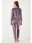 Standart Fit Bisiklet Yaka Pijama Takımı Bayan Pijama Takımı 6094202 8