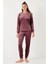Standart Fit Bisiklet Yaka Pijama Takımı Bayan Pijama Takımı 6094201 3
