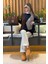 Oversize Fit Bisiklet Yaka Baklava Desenli Kazak Bayan Kazak 4615578 2
