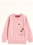 Beautiful Çiçek Detaylı Kız Çocuk sweatshirt - Pembe 1