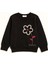 Beautiful Çiçek Detaylı Kız Çocuk sweatshirt - Siyah 1