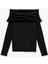 Slim Fit Uzun Kollu Drapeli Omzu Açık Tişört 4