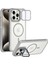 iPhone 15 Pro Uyumlu Standlı Kamera Kısmı Cam Korumalı Arkası Mat Renkli Magsafe Kılıf 4