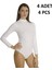 Kadın Balıkçı Yaka % 47 Modal % 47 Cotton % 6 Elastane Uzun Kollu Kancalı 4 Adet Body 1