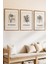 3 Parça Minimal Botanik Çiçekler Temalı Ahşap Çerçeve Görünümlü Mdf Tablo Seti 2