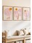 3 Parça Pastel Tropik Huzur Konsepli Ahşap Çerçeve Görünümlü Mdf Tablo Seti 2