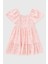 Kız Çocuk Pembe Çiçek Desenli Elbise, Kız Çocuk Elbise 6