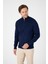 Lacivert Pamuk Yarım Fermuarlı Dik Yaka Triko Kazak 8