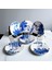 Türk Motifli 6'lı Mavi Porselen Tabaklı Çay Bardağı Takımı - Sudedi Home 1