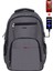 Unisex Gri Okul Sırt Çantası Orta Boy USB Type-C Laptop Bölmeli Su Geçirmez Kumaş Lise Üniversite 1