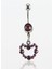 Pembe Taşlı Kalp Göbek Piercing K2 1