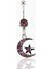 Pembe Taşlı Ay Yıldız Göbek Piercing K2 1