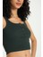 Kadın Kare Yaka Fitilli Düğmeli Tank Top Green 6