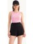 Kadın Halter Boyun Kesik Detaylı Crop Tank Top Pink 1