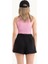 Kadın Halter Boyun Kesik Detaylı Crop Tank Top Pink 2