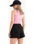 Kadın Halter Boyun Kesik Detaylı Crop Tank Top Pink 3