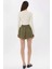 Kadın Mini Şortlu Balon Etek Haki Yeşil 5