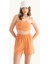 Kadın Amerikan Koltsuz Temel Crop Top Orange 2