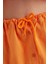 Kadın Yüksek Bel Fermuarlı Mini Etek Turuncu 4