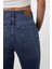 Kadın Yüksek Bel Straight Kot Pantolon Orta Mavi Denim 6