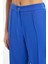 Kadın Yüksek Bel Geniş Paça Pantolon Kobalt Mavisi 5