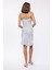 Kadın Satenden, Kolsuz, A-Line Mini Elbise Grey 5