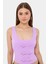 Kadın Yırtmaç Detaylı Askısız Vücut Şekillendirici Üst Purple 3