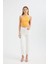 Kadın Askılı Boyun Çapraz Ön Crop Top Orange 2