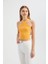 Kadın Askılı Boyun Çapraz Ön Crop Top Orange 3