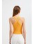 Kadın Askılı Boyun Çapraz Ön Crop Top Orange 5