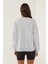 Kadın Baskılı Bisiklet Yaka Sweatshirt Grey 6