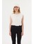 Kadın Yuvarlak Yakalı Ham Kenar Kolsuz Tank Top White 2