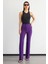 Kadın Yüksek Bel Düz Bacak Pantolon Purple 2