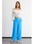Kadın Yüksek Bel Geniş Paça Pantolon Blue 2
