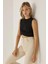 Kadın Çapraz Detaylı Örme Crop Atlet Black 2