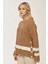 Kadın Rahat Fit Triko Kazak Brown 1